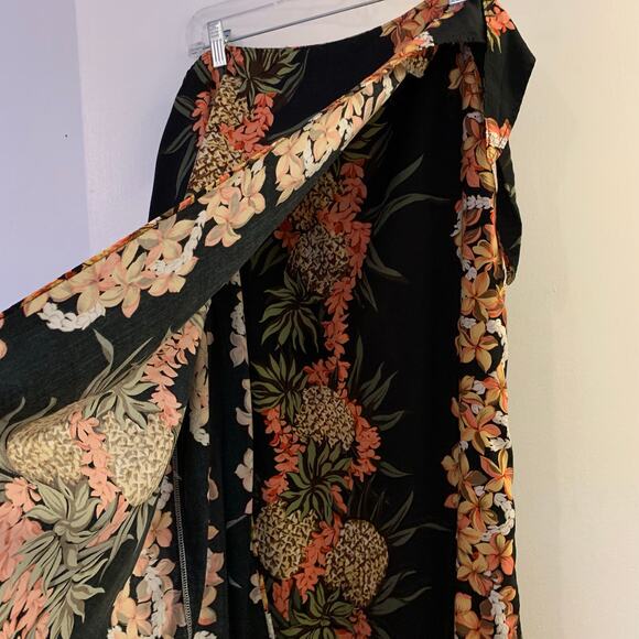 Vintage Hilo Hattie The Hawaiian Original Sz Large Top & Wrap Skirt Set Black - Picture 4 of 13